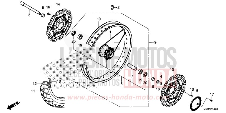 ROUE AVANT de Africa Twin GRAND PRIX RED (R380B) 2018
